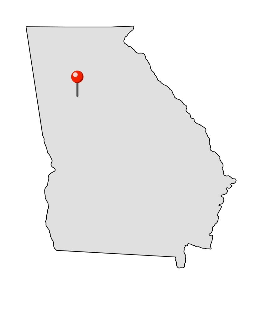 Atlanta on map of Georgia
