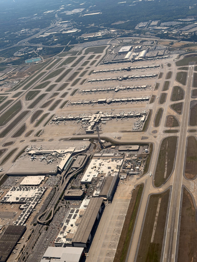 Birds eye view of hartsfield jackson atlanta international airport in atlanta airport