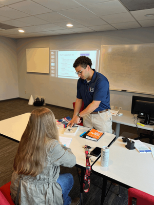 Student and instructor in classroom at Superior Flight School's Georgia ground school